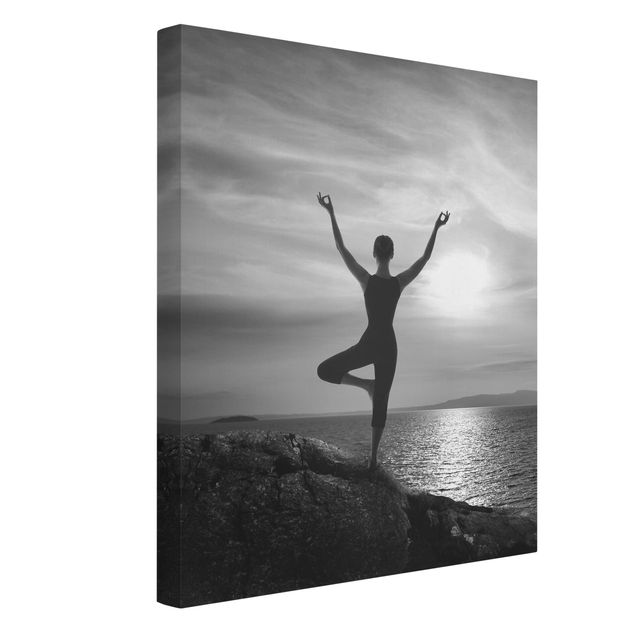 Leinwandbilder Schwarz-Weiß Yoga schwarz weiss