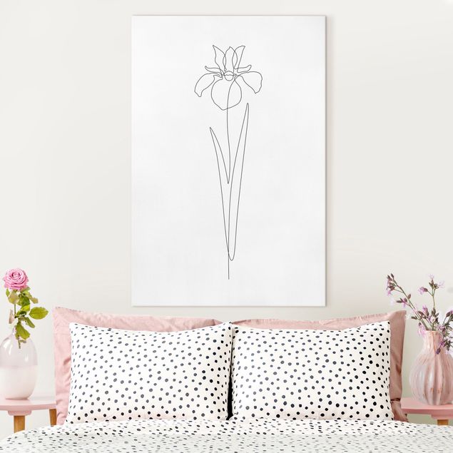 Leinwandbilder XXL Line Art Blumen - Iris