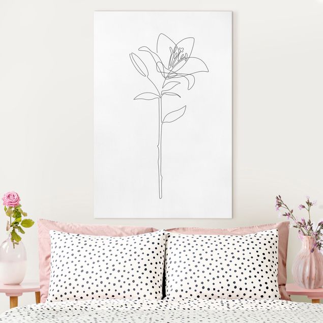 Leinwandbilder XXL Line Art Blumen - Lilie