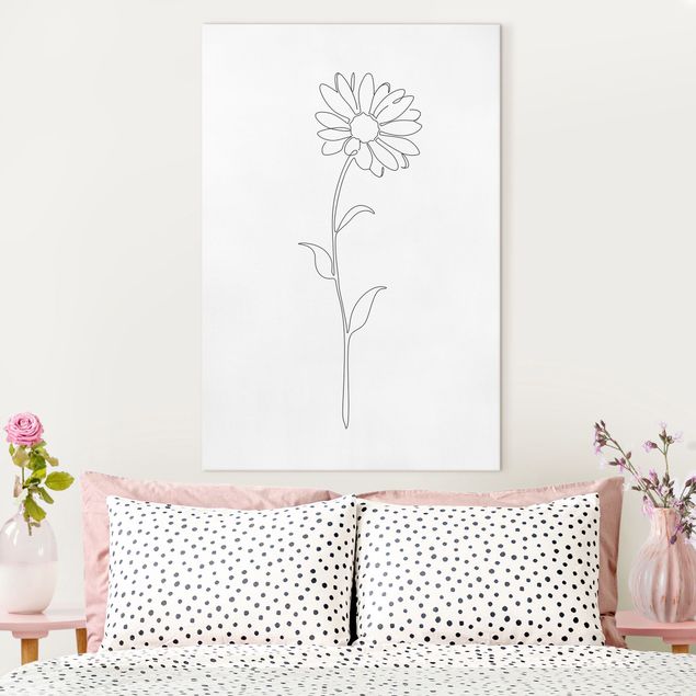Wandbilder XXL Line Art Blumen - Margerite