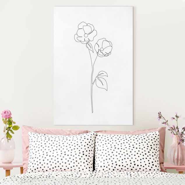 Wandbilder XXL Line Art Blumen - Mohnblüte