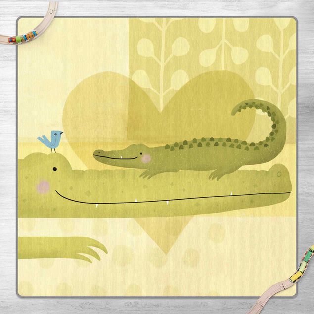 Moderne Teppiche Mama und ich - Krokodile