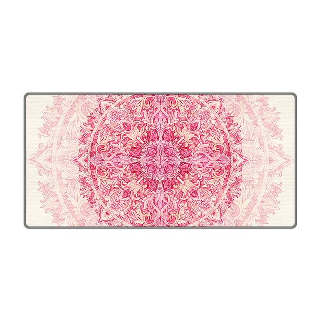 Teppich - Mandala Aquarell Ornament pink