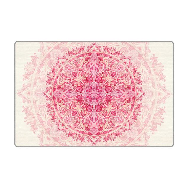 Teppich - Mandala Aquarell Ornament pink