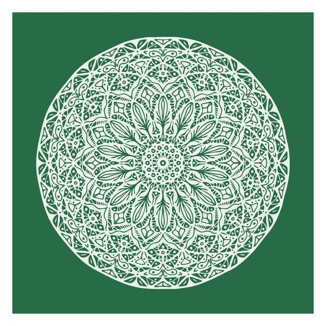 Design Tapete Mandala Ornament vor Grün