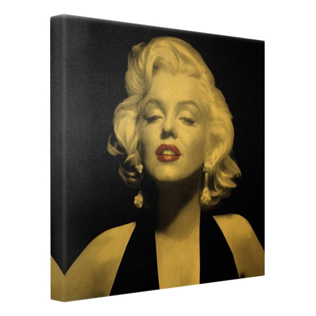 Leinwandbild - Marilyn mit roten Lippen - Quadrat 1:1