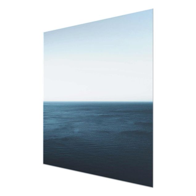 Glasbild - Minimalistischer Ozean - Quadrat