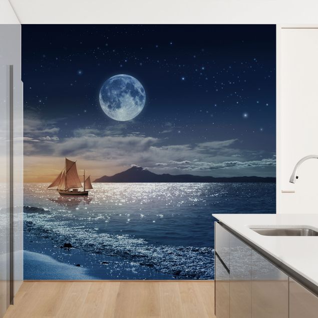 Design Tapete Moon Night Sea