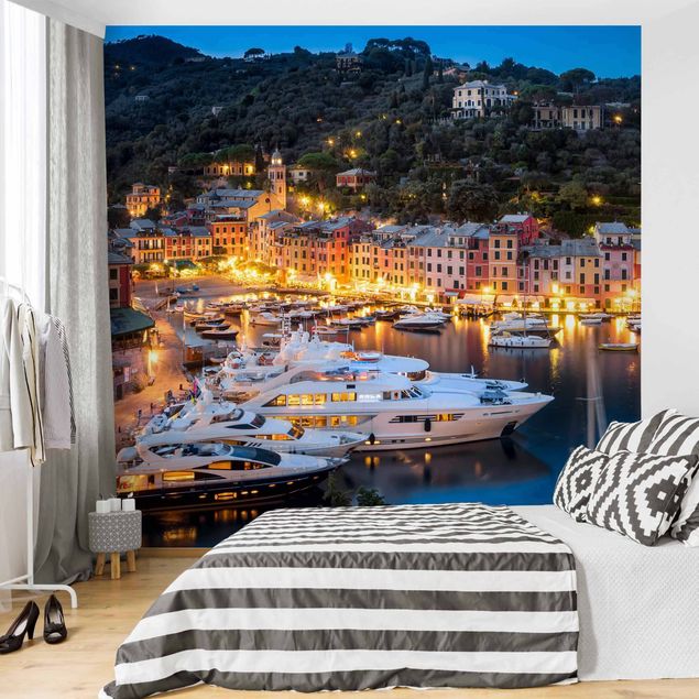 Fototapete Design Nacht im Hafen von Portofino