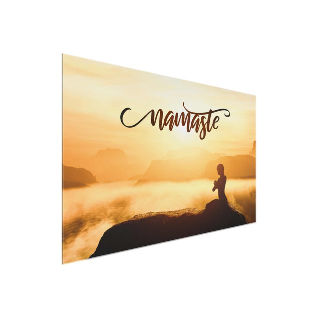 Bilder für die Wand Namaste Sonnenaufgang im Gebirge