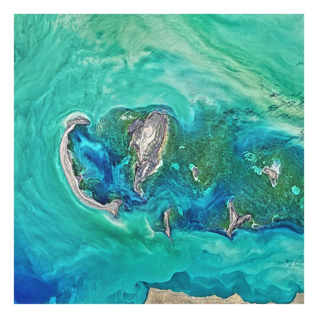 Glas Wandbilder NASA Fotografie Kaspisches Meer