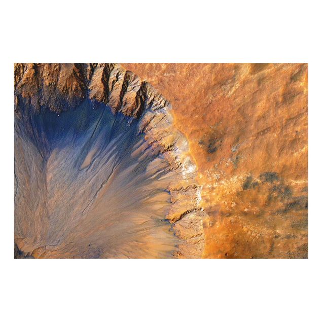 Glas Wandbilder NASA Fotografie Marskrater