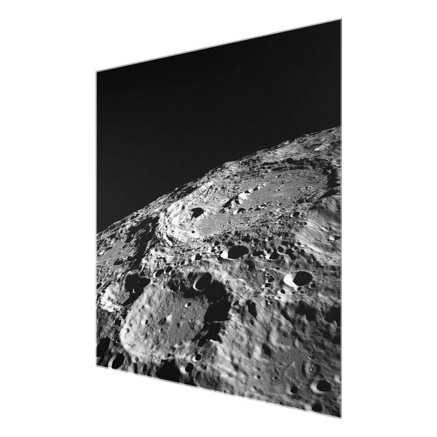 Glasbild - NASA Fotografie Mondkrater - Quadrat