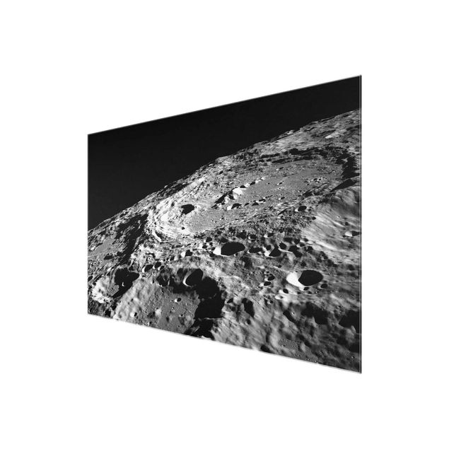 Glasbild - NASA Fotografie Mondkrater - Querformat