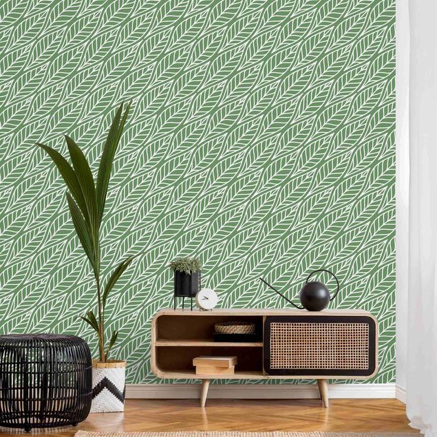 Fototapete abstrakt Natürliches Muster Blätter auf Grün