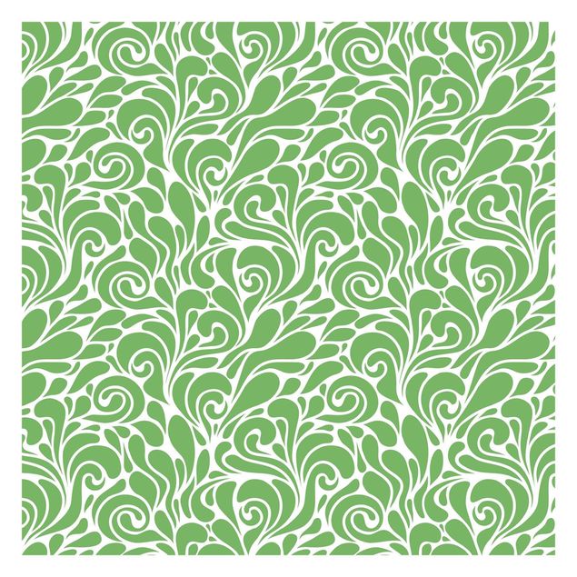 Design Tapete Natürliches Muster mit Kringeln vor Grün