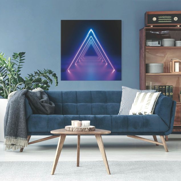 Wandbilder Wohnzimmer modern Neon Dreieck