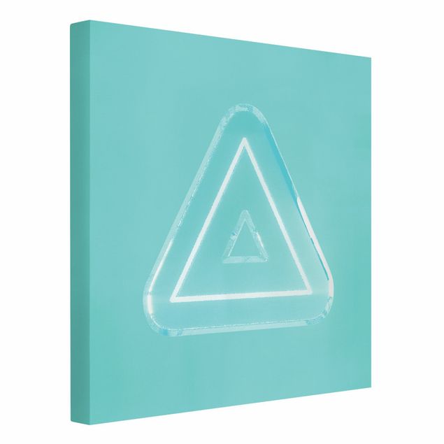 Schöne Leinwandbilder Neon Gamer Symbol Dreieck