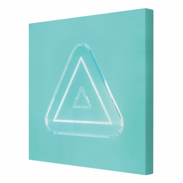 Leinwandbild - Neon Gamer Symbol Dreieck - Quadrat - 1:1