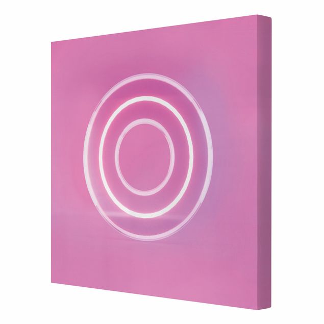 Leinwandbild - Neon Gamer Symbol Kreis - Quadrat - 1:1