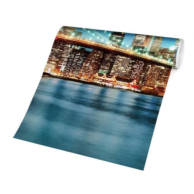 Fototapete Design Nighttime Manhattan Bridge