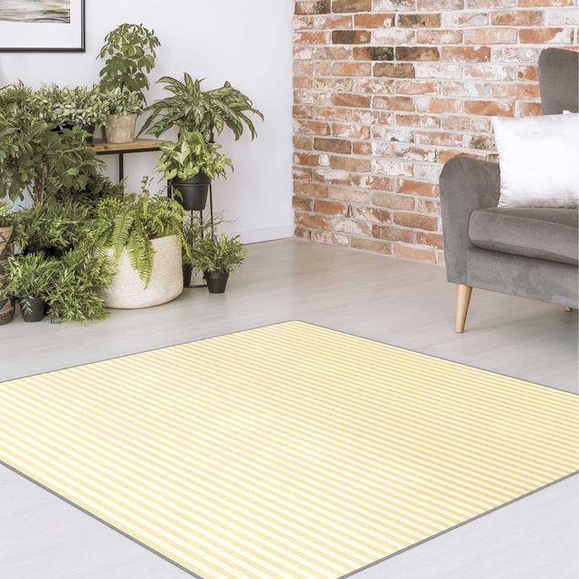Waschbare Teppiche No.YK46 Streifen Gelb Beige