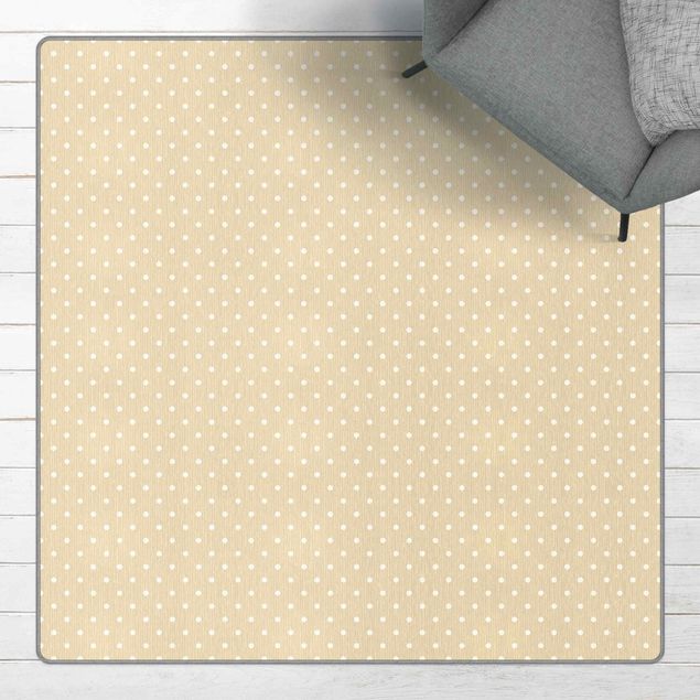 Moderner Teppich No.YK56 Weiße Punkte auf Creme