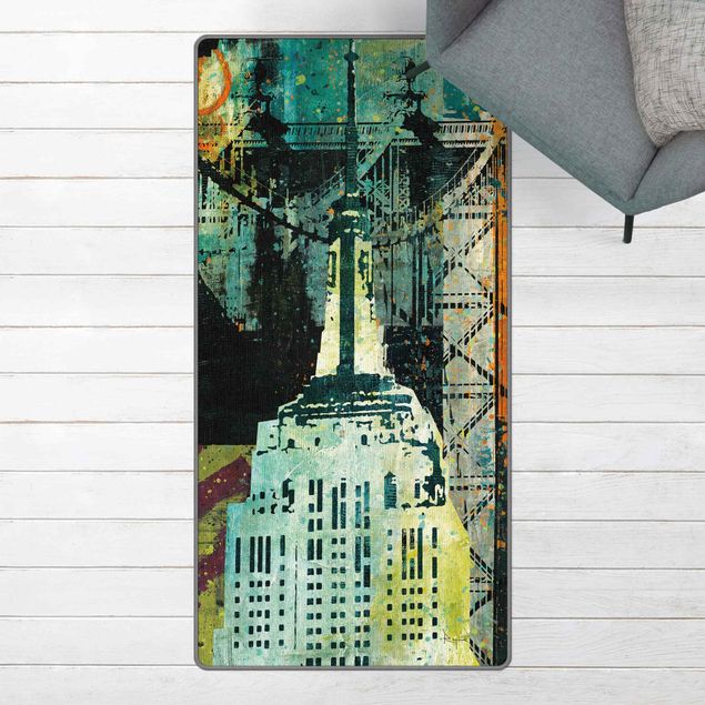 Teppich modern NY Graffiti Empire State Building