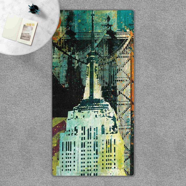 Teppich abstrakt NY Graffiti Empire State Building