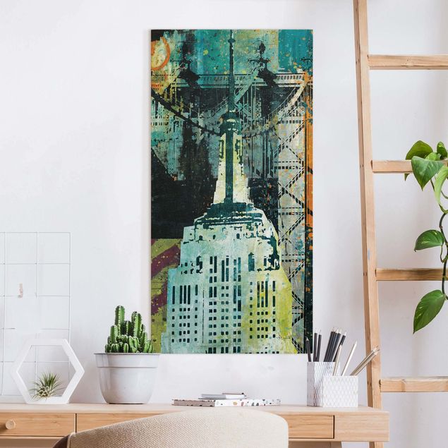 Wandbilder XXL NY Graffiti Empire State Building