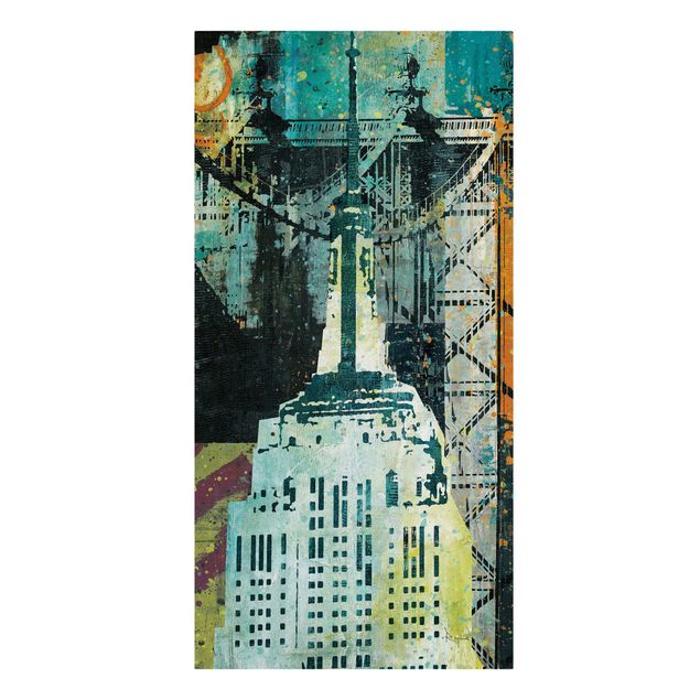 Wandbilder Skyline NY Graffiti Empire State Building