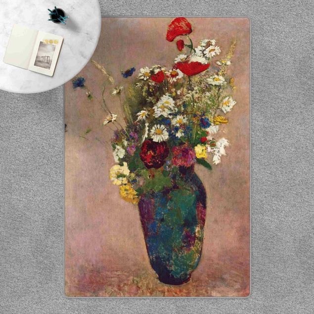 Teppich beige Odilon Redon - Blumenvase mit Mohn