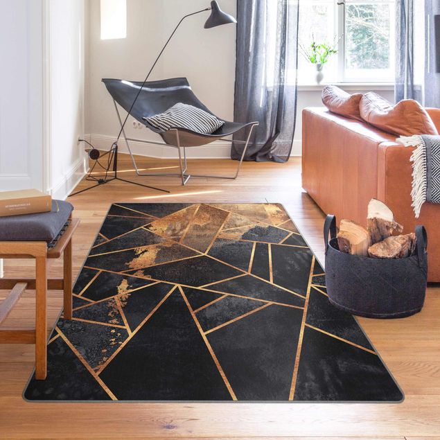 Teppich abstrakt Onyx mit Gold