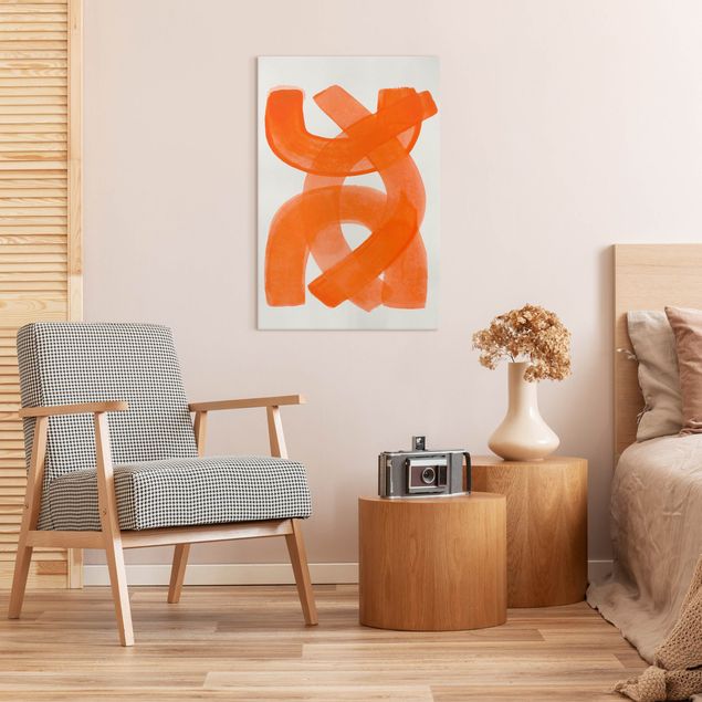 Wandbilder abstrakt Orange Pinselstriche