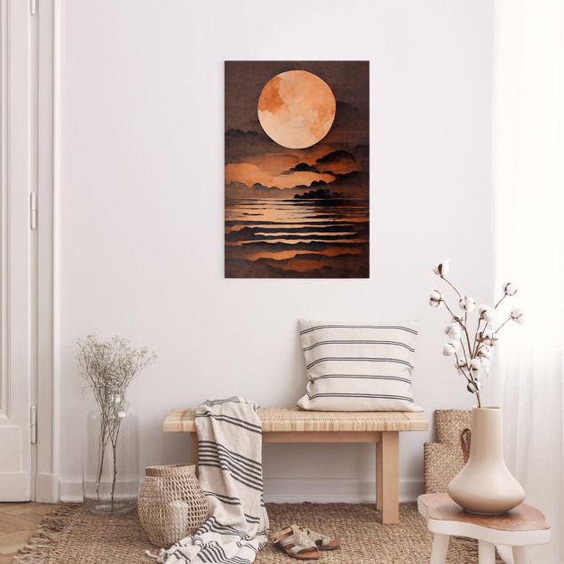 Leinwandbilder Wohnzimmer modern Oranger Mond