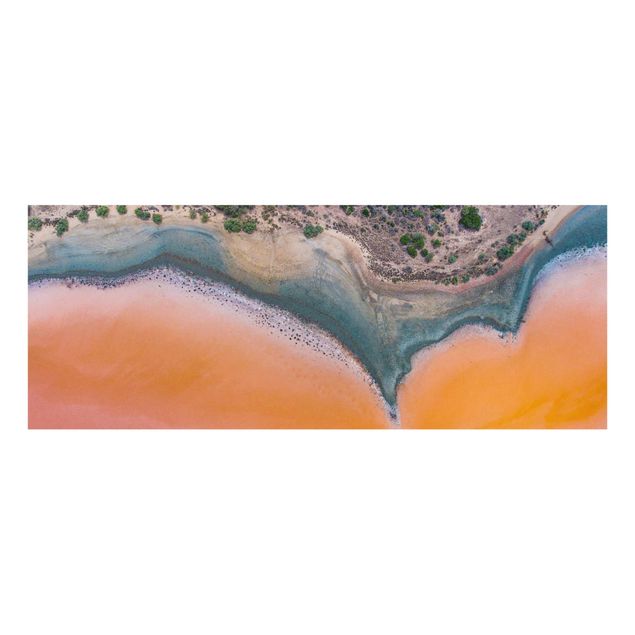Wandbilder Oranges Seeufer auf Sardinien