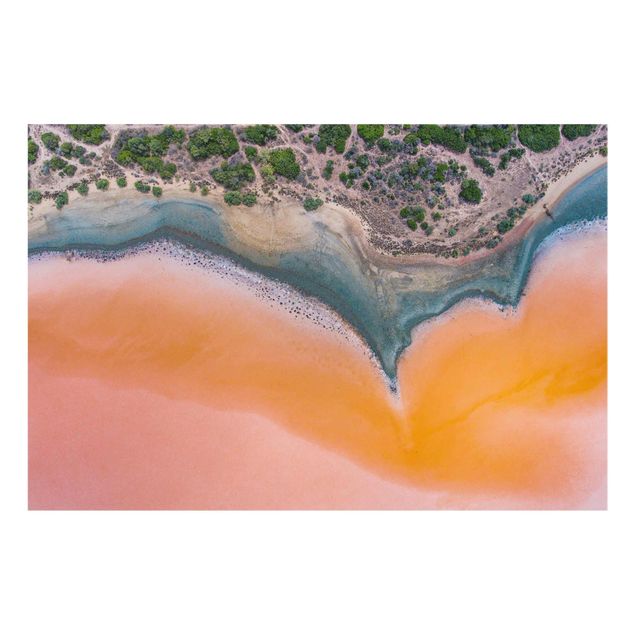 Wandbilder Oranges Seeufer auf Sardinien