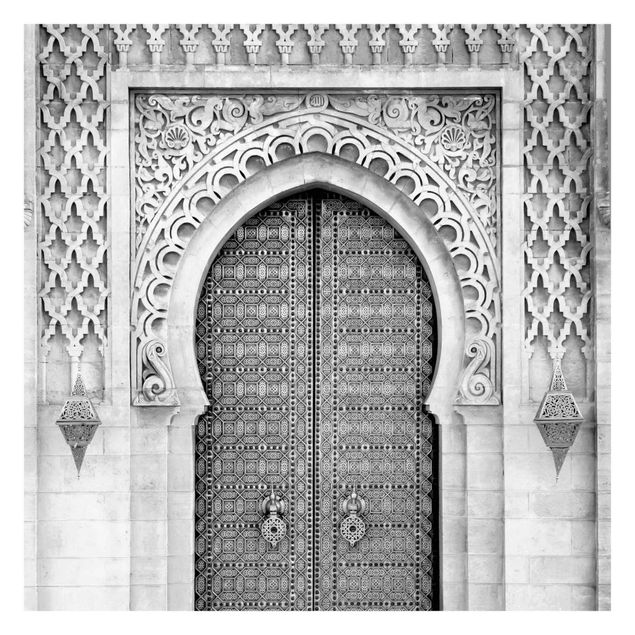 Design Tapete Oriental Gate Schwarz-Weiß