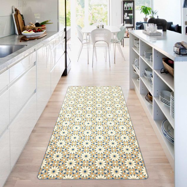 Teppich Orientalisch Orientalisches Muster mit gelben Sternen