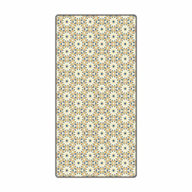 Teppich Esszimmer Orientalisches Muster mit gelben Sternen