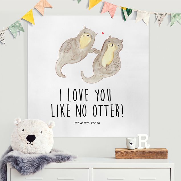 Wandbilder XXL Mr. & Mrs. Panda - Otter - I Love You