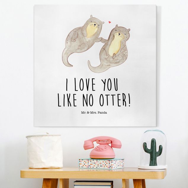 Wandbilder abstrakt Mr. & Mrs. Panda - Otter - I Love You