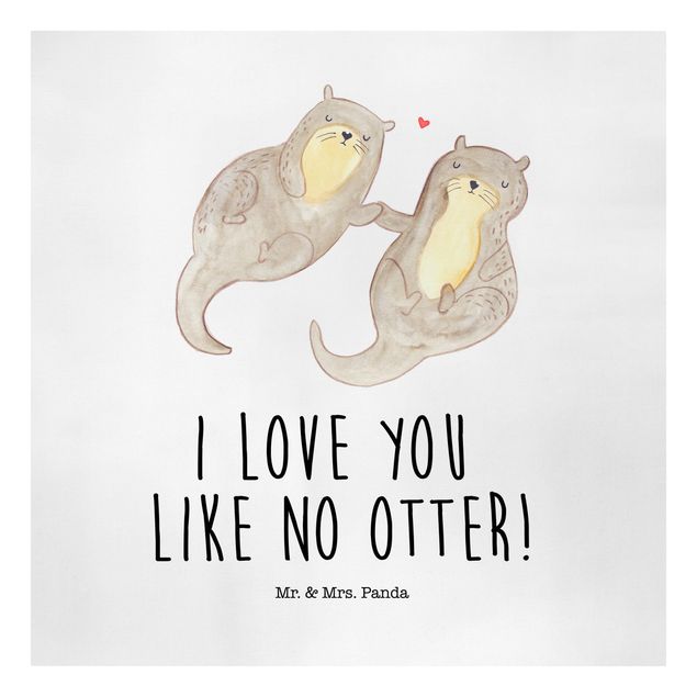 Kunstdrucke auf Leinwand Mr. & Mrs. Panda - Otter - I Love You
