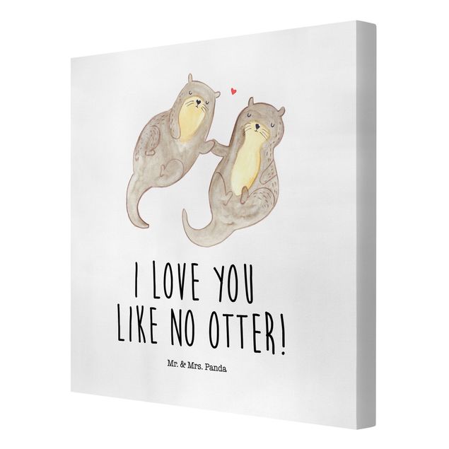 Wandbilder Tiere Mr. & Mrs. Panda - Otter - I Love You