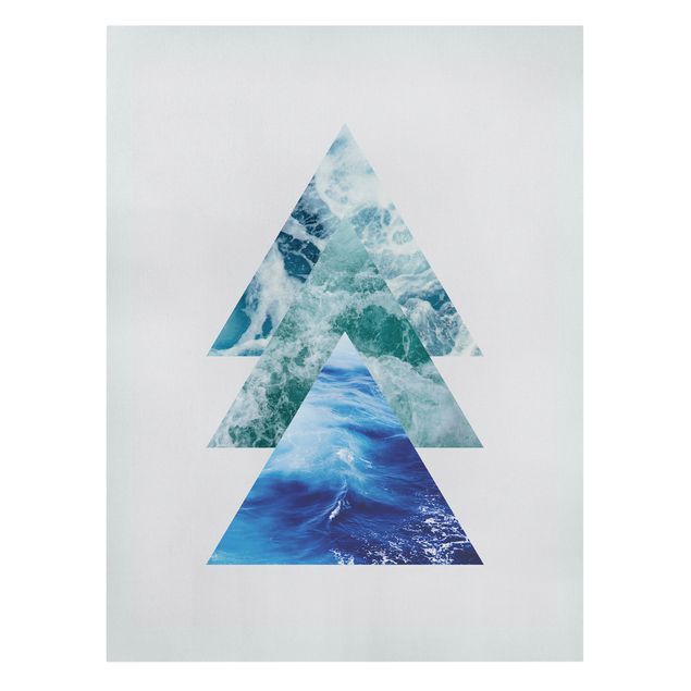 Leinwandbild - Ozean Dreiecke - Hochformat 3:4