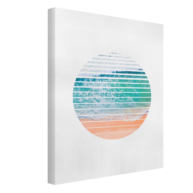 Leinwandbild Kunstdruck Ozean im Kreis