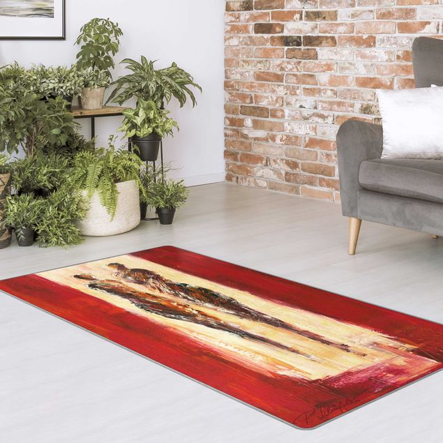 Teppich abstrakt Paar in Rot