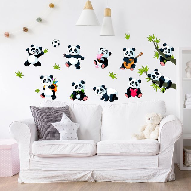 Wandtattoo Tiere Pandabären Mega Set