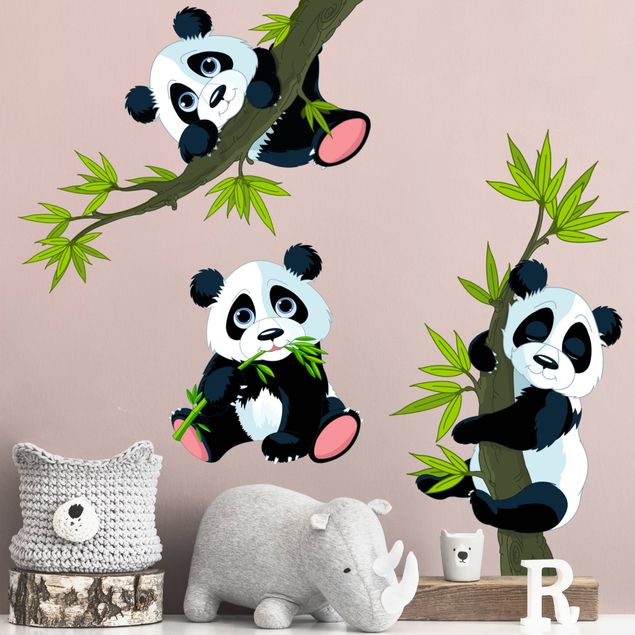 individualisierbar Wandtattoo Wandsticker " Panda" Pandabär 