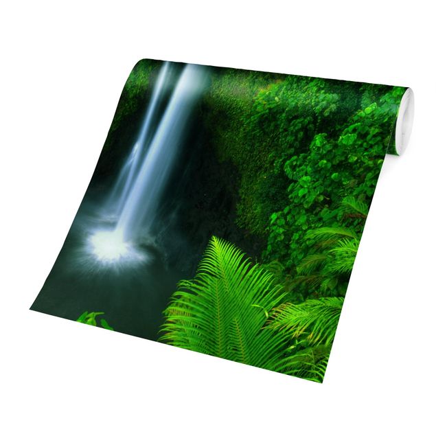 Moderne Tapeten Paradiesischer Wasserfall